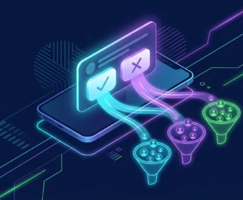 Push notification survey answers sorting users into three audience segments