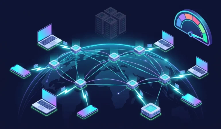 Edge server nodes close to users deliver ad scripts faster than a distant data center