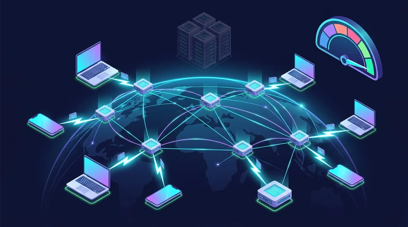 Edge server nodes close to users deliver ad scripts faster than a distant data center