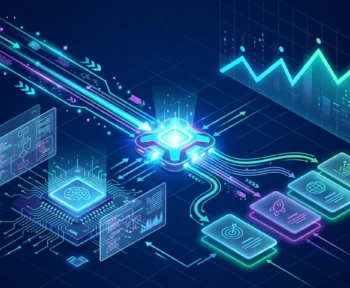 Smartlink node routing traffic to offers while an AI chip and scripts automate optimization