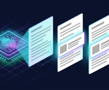 AI chip producing article pages with native ad cards embedded between paragraphs