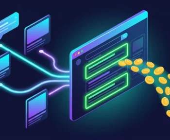 Push and native ad traffic flowing to a search results page with sponsored results that earn revenue