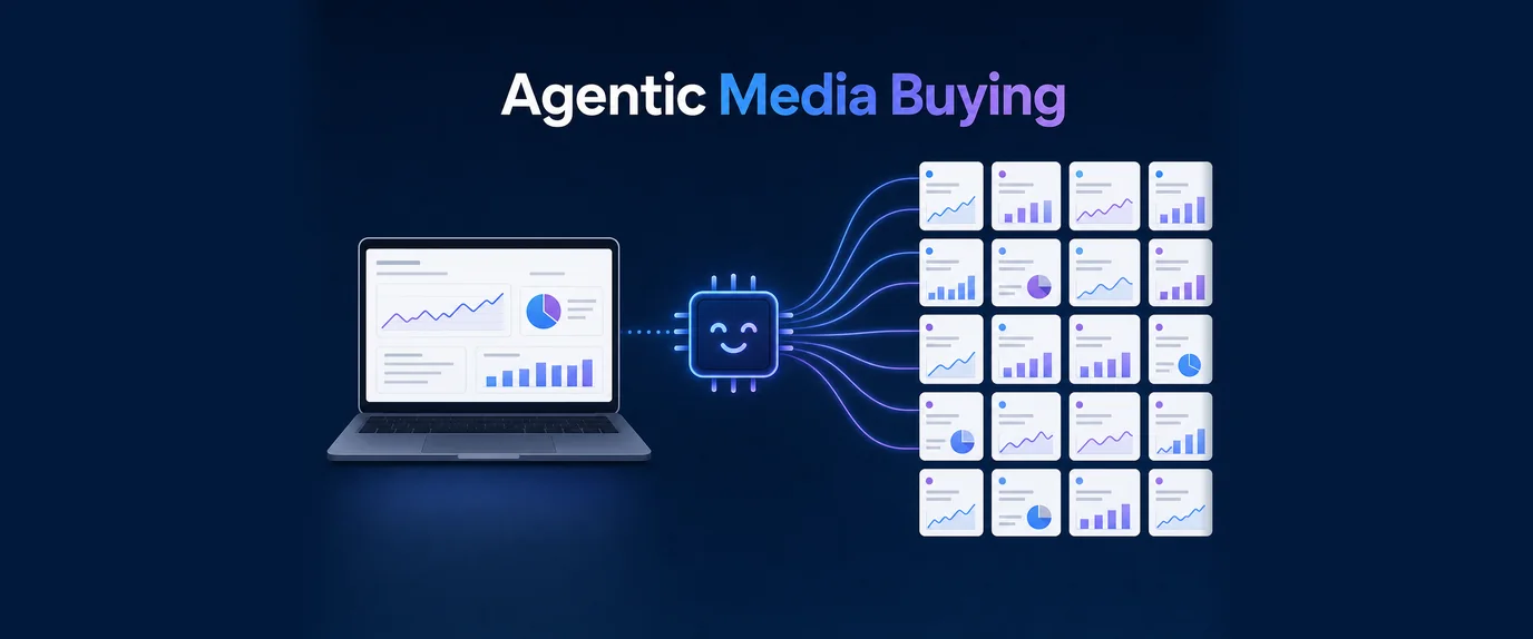 Agentic media buying: one laptop and an AI assistant running a large grid of campaigns