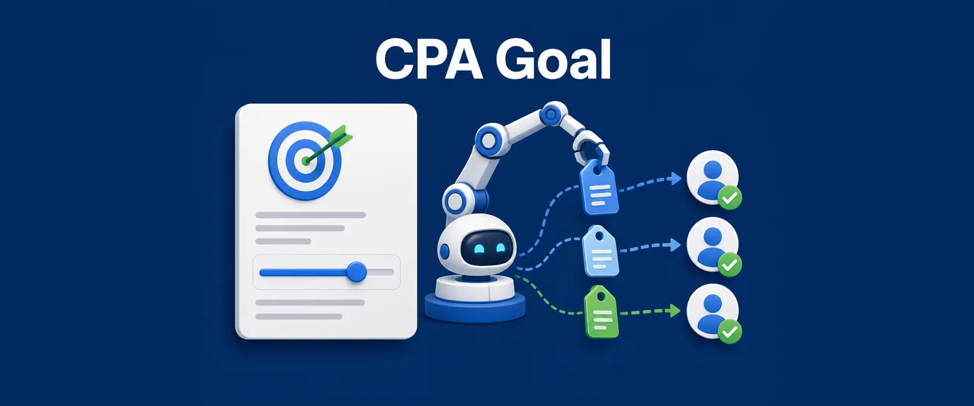 CPA goal: a campaign target setting and an automated bidder sending bids that turn into confirmed conversions