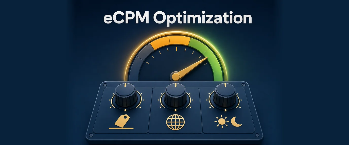 eCPM optimization: three knobs for floor price, GEO mix and dayparting push a gauge into the green zone