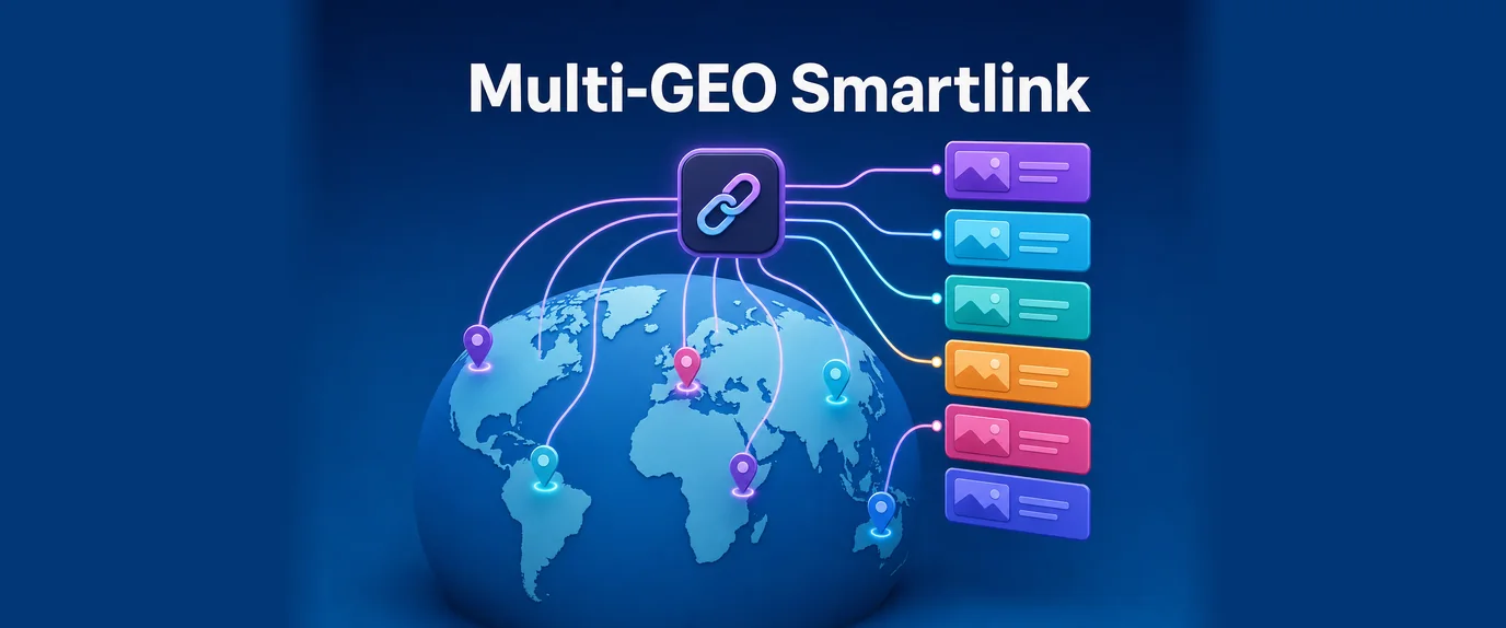 Multi-GEO smartlink: visitors from different countries go through one smartlink to offers matched to each country