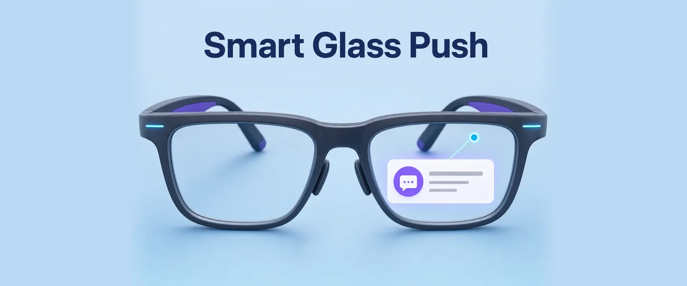 Smart glass push: a notification card appears on the lens of smart glasses