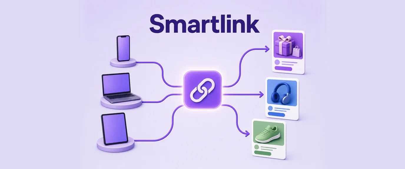 Smartlink: one link routes phone, laptop and tablet visitors to different matching offers
