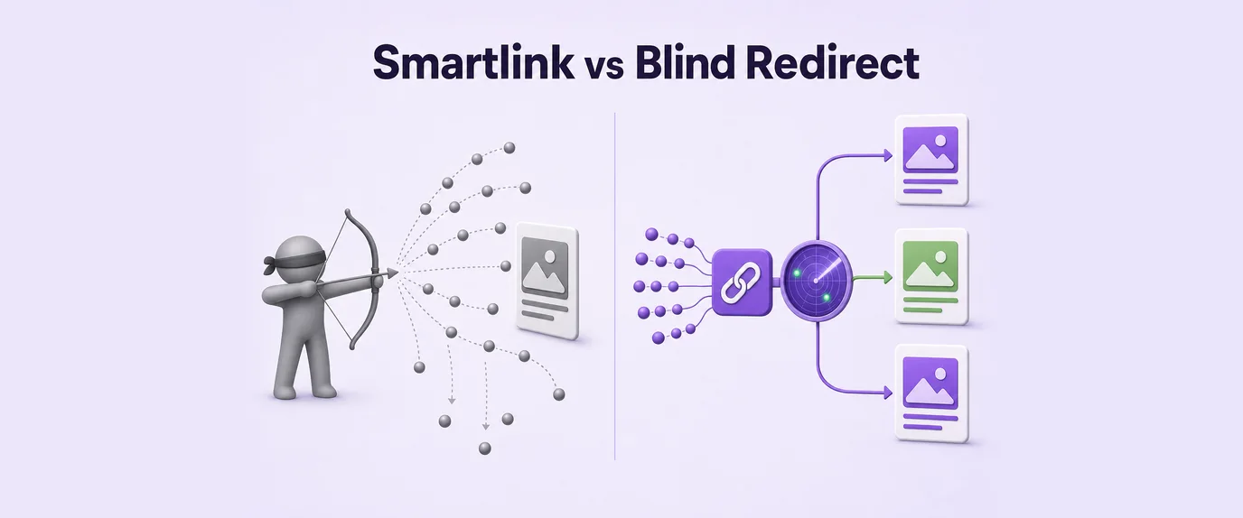 Smartlink vs blind redirect: random traffic to one offer versus traffic routed to matching offers